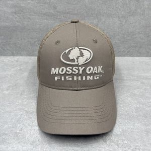 MOSSY OAK Fishing Hat Baseball Ball Cap Adjustable SNAPBACK Gray Mesh Back